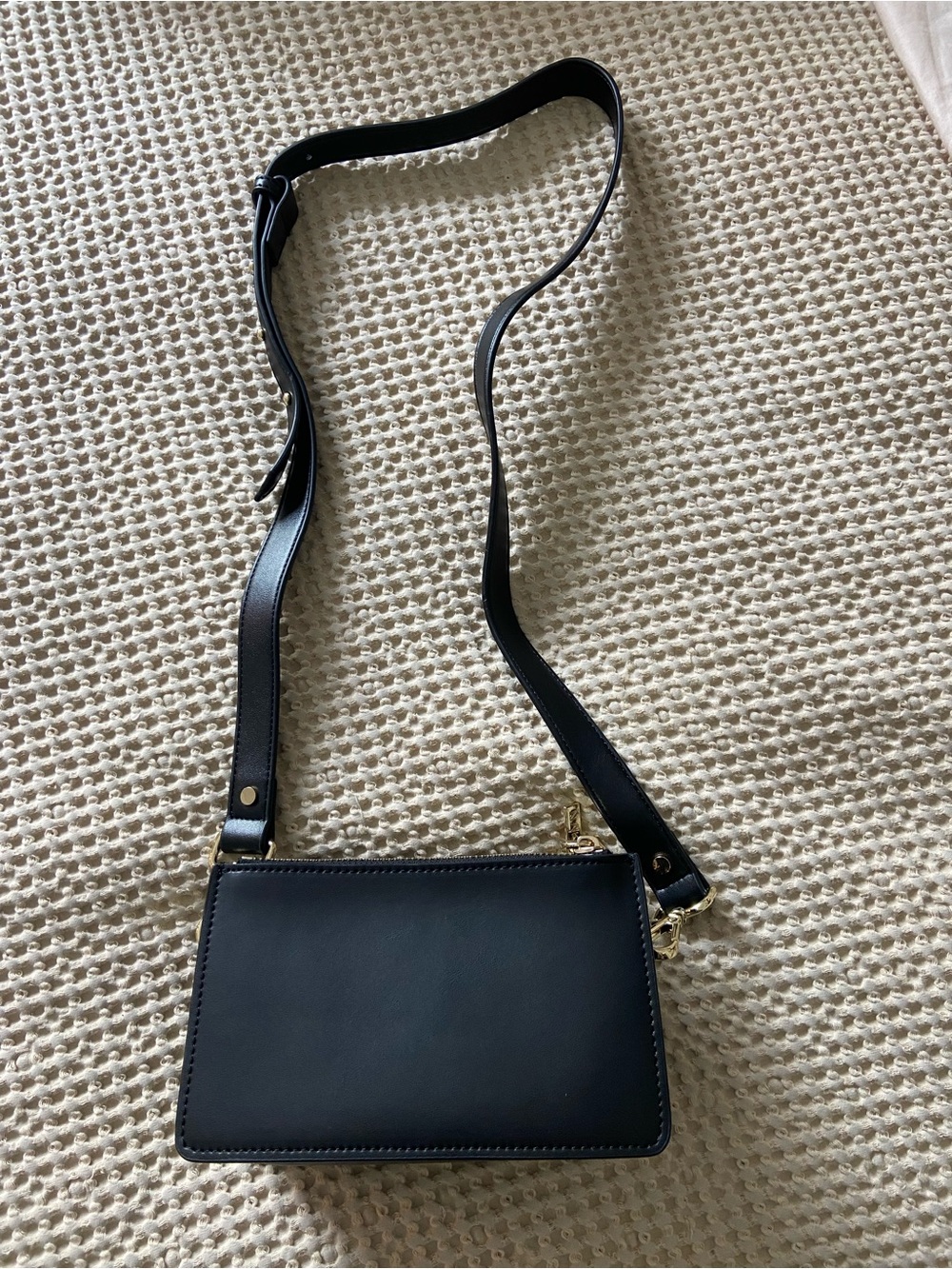 Black Leather Crossbody Shoulder Bag
